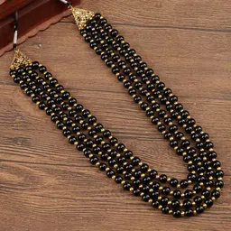 JIYANSHI FASHION Men Gold-Plated Pearls Beaded Layered Necklace-picture-1