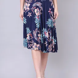 GRACIT Printed Flared Midi Skirt-image-64