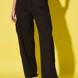 DIMPY GARMENTS Women Relaxed High-Rise Wrinkle Free Cargos Trousers-image-97