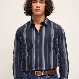 THE BEAR HOUSE Striped Slim Fit Casual Shirt-image-7