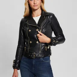 GUESS Women PU Biker Jacket-image-26