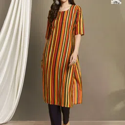 Moda Rapido Women Ethnic Motifs Printed Regular Kurta with Trousers-image-43