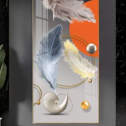 THE NEXT DECOR Shellscape Art Glass Finish Vertical Wall Art-image-7