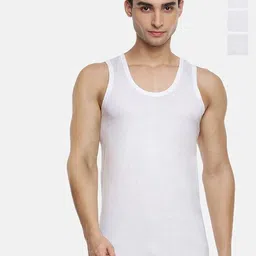 CAVENDERS Pack Of 3 Cotton Basic Vests soft White Premium quality Dno-v1st-image-98