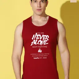 WOOSTRO Pack Of 2 Printed Combed Cotton Gym Vests VWS26(ALONE MAROON)(ENJOY RUST)-image-97