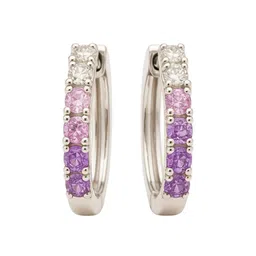 ShimmerTots 925 Sterling Silver Rhodium-Plated Contemporary Hoops Earrings-25