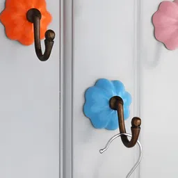 Indianshelf 3-Piece Blue & Pink Ceramic Melon Wall Hooks-46