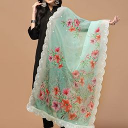 Kaizen TEXO FAB Printed Organza Dupatta image 4