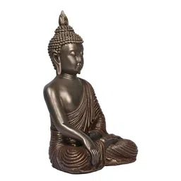 Ashnam Bronze-Toned Meditating Buddha with Hands in Reverent Pose Figurine Showpiece-image-71