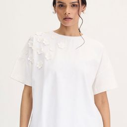 FEMMELLA Women Floral Solid Round Neck Relaxed Fit T-shirt-image-25