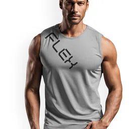 3Colors Printed Round Neck Gym Vest VEST-CCUT-FLEX-GREY_M-image-26