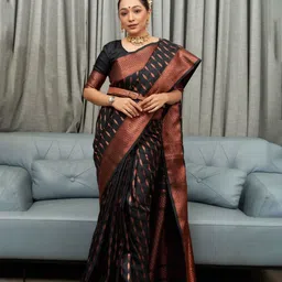 HERE&NOW Woven Design Zari Pure Silk Banarasi Saree-picture-21