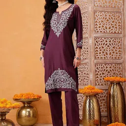Qazmi Women Dilnaz Kashmiri Zari Work Co Ord Set-picture-35