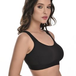 Women Cotton Black,Orange,Green Non Padded Non-Wired Lingerie Bra Sport wear Gym Crop Tank Top-image-85