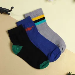 YK Infant Boys Pack Of 3 Patterned Ankle Length Socks-image-88