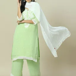 Rangriti Floral Embroidered Thread Work Straight Kurta-picture-19