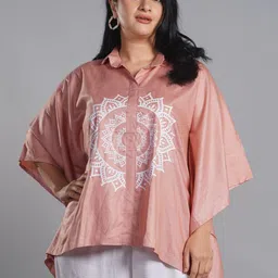 LetsDressUp Ethnic Motifs Printed Shirt Collar Kimono Sleeve Kaftan Top-picture-8