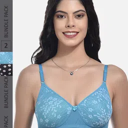 StyFun Pack Of 2 Printed Full Coverage Lightly Padded All Day Comfort Bra-16