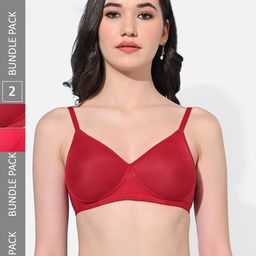 FIMS Pack Of 2 Full Coverage Lightly Padded Everyday Bra All Day Comfort-43
