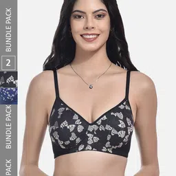 StyFun Pack Of 2 Floral Full Coverage All Day Comfort Lightly Padded Bra-54