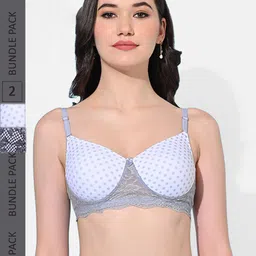 FIMS Pack Of 2 Polka Dot Full Coverage Super Spport Everyday Bra All Day Comfort-picture-36