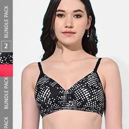 FIMS Pack Of 2 Printed Full Coverage Lightly Padded Everyday Bra All Day Comfort-picture-10
