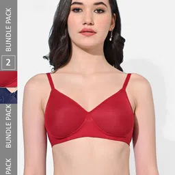 FIMS Pack Of 2 Full Coverage Lightly Padded Everyday Bra All Day Comfort-70