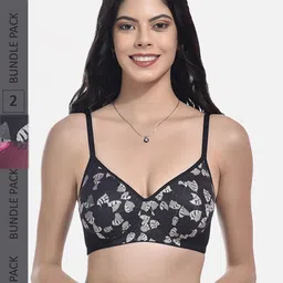 StyFun Pack of 2 Floral Printed Bra Full Coverage Lightly Padded-11