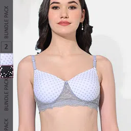 FIMS Pack Of 2 Printed Full Coverage Lightly Padded Everyday Bras All Day Comfort-94