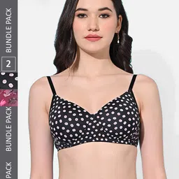 FIMS Pack Of 2 Floral Printed Full Coverage Lightly Padded Bra With All Day Comfort-15