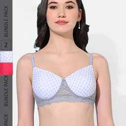 FIMS Pack Of 2 Polka Dot Full Coverage Super Spport Everyday Bra All Day Comfort-picture-58