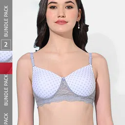 FIMS Pack Of 2 Printed Full Coverage Super Spport Everyday Bra All Day Comfort-picture-35