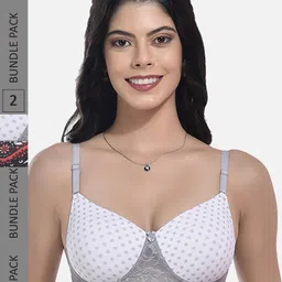 StyFun Pack of 2 Printed Full Coverage Lightly Padded Bra With All Day Comfort-35