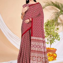 KALINI Geometric Printed Bagh Saree-picture-15