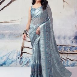 Sitanjali Ethnic Motifs Printed Pure Georgette Bagh Saree-image-54