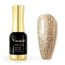 VENALISA Coat Color UV & LED Soak Off Gel Nail Polish 12ml - Champagne Glitter 1104-image-5
