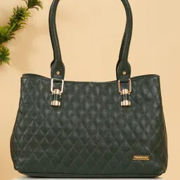 Teakwood Leathers Textured Leather Handheld Bag with Quilted-44