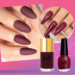 MI FASHION Set of Vernis A Ongles High Shine 15 ml & Velvet Matte Nail Polish 9.9 ml-image-43