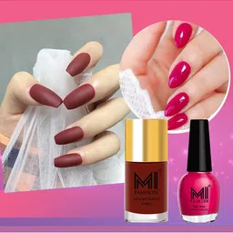 MI FASHION Set of Vernis A Ongles High Shine 15 ml & Velvet Matte Nail Polish 9.9 ml-image-59