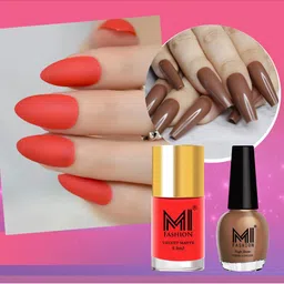 MI FASHION Set of Vernis A Ongles High Shine 15 ml & Velvet Matte Nail Polish 9.9 ml-57
