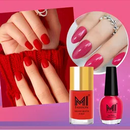 MI FASHION Set of Vernis A Ongles High Shine 15 ml & Velvet Matte Nail Polish 9.9 ml-image-44