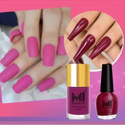 MI FASHION Set of Vernis A Ongles High Shine 15 ml & Velvet Matte Nail Polish 9.9 ml-image-82