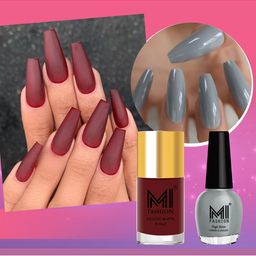MI FASHION Set of Vernis A Ongles High Shine 15 ml & Velvet Matte Nail Polish 9.9 ml-image-49