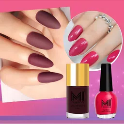 MI FASHION Set of Vernis A Ongles High Shine 15 ml & Velvet Matte Nail Polish 9.9 ml-image-53