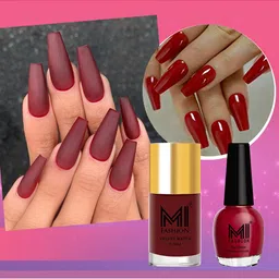MI FASHION Set of Vernis A Ongles High Shine 15 ml & Velvet Matte Nail Polish 9.9 ml-image-54