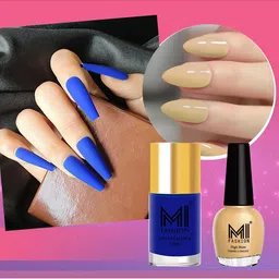 MI FASHION Set of Vernis A Ongles High Shine 15 ml & Velvet Matte Nail Polish 9.9 ml-48