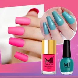 MI FASHION Set of Vernis A Ongles High Shine 15 ml & Velvet Matte Nail Polish 9.9 ml-image-56