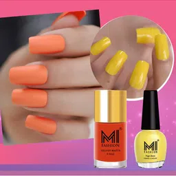 MI FASHION Set of Vernis A Ongles High Shine 15 ml & Velvet Matte Nail Polish 9.9 ml-38
