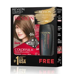 Revlon ColorSilk No Ammonia Hair Colour 80ml - Medium Brown 4N with Free Shampoo 90ml-56