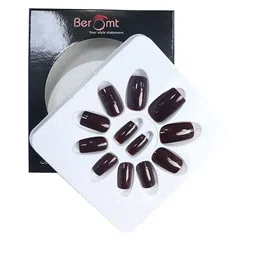 BEROMT 12 Pcs Long-Lasting Reusable Lightweight Salon Finish Press on Nail Tips-435-16